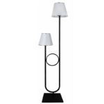آباژور ایستاده چوبی و فلزی 2 شعله شید دار مدل BL2039
