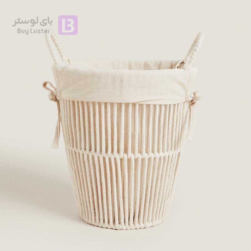 فریم خام مکرومه مدل سطل دسته دار