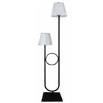 آباژور ایستاده چوبی و فلزی 2 شعله شید دار مدل BL2039