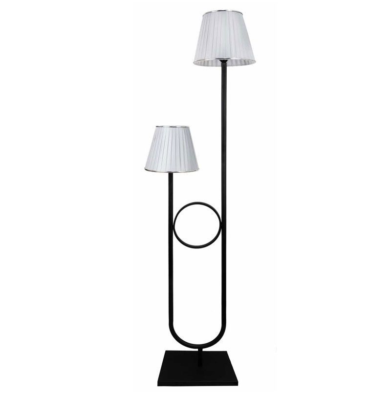 آباژور ایستاده چوبی و فلزی 2 شعله شید دار مدل BL2039